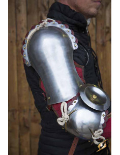 Spalline da paladino, finitura in pelle rossa