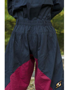 Pantaloni larghi medievali Ignis, Rosso-Nero 2