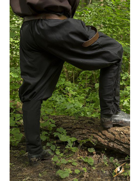 Pantaloni medievali neri con lacci,...