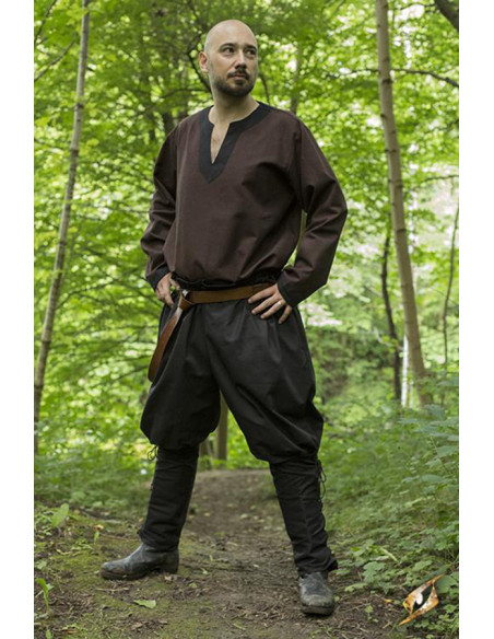 Pantaloni medievali neri con lacci,...