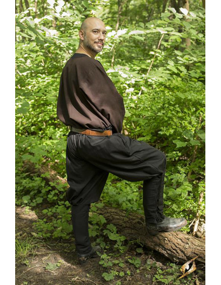 Pantaloni medievali neri con lacci,...