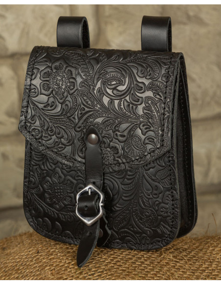 Borsa medievale Beatriz in pelle nera