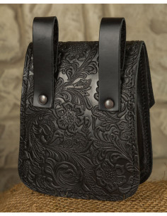 Borsa medievale Beatriz in pelle nera 2