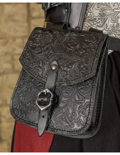 Borsa medievale Beatriz in pelle nera