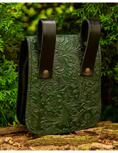 Borsa medievale Beatriz in pelle verde 2