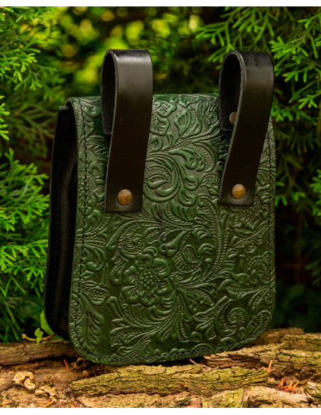 Borsa medievale Beatriz in pelle verde