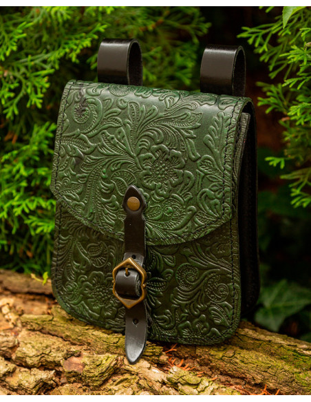 Borsa medievale Beatriz in pelle verde