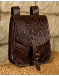 Borsa medievale Goffredo in pelle testa di moro
