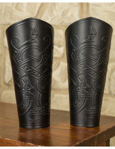 Bracciali Viking Midgar Ragnarok, pelle nera