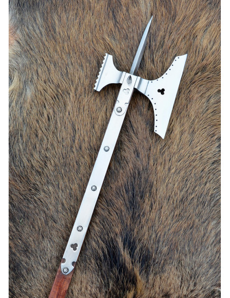 Ascia con asta Poleaxe con martello,...