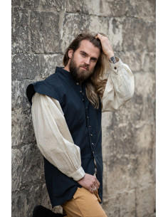 Gilet classico rinascimentale modello Charles, colore blu 2