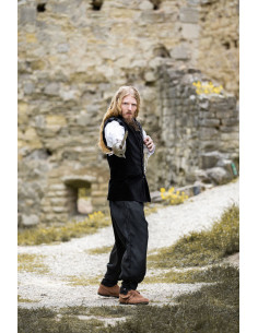 Gilet rinascimentale modello Pierre, colore nero 2