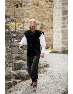 Gilet rinascimentale modello Pierre, colore nero