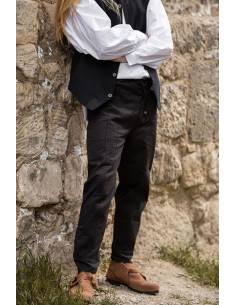 Pantaloni medievali dal taglio dritto, colore nero