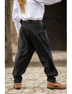 Pantalone capri ampio modello Eckart, colore nero 2