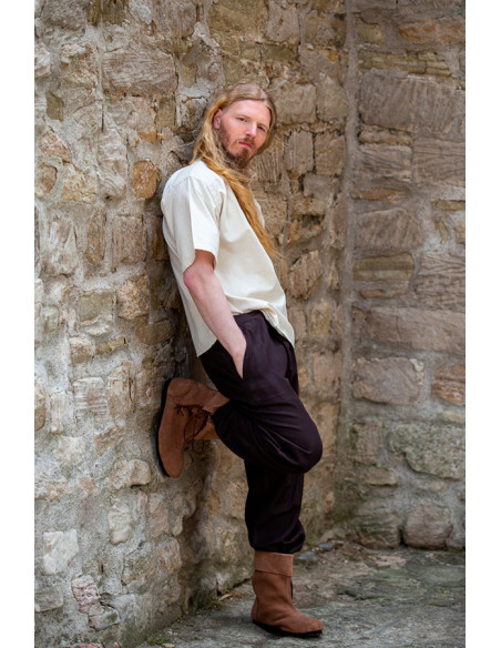 Camicia medievale con maniche corte e...