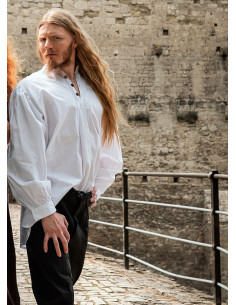 Camicia medievale ampia Oswald, colore bianco