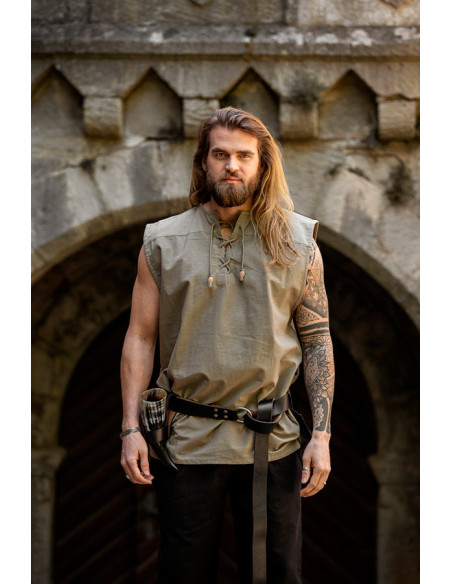 Camicia medievale grigia senza...