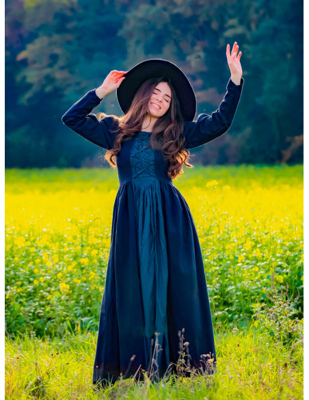 Abito medievale Medusa, nero-blu