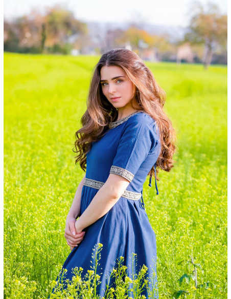 Abito medievale donna Enin, colore blu