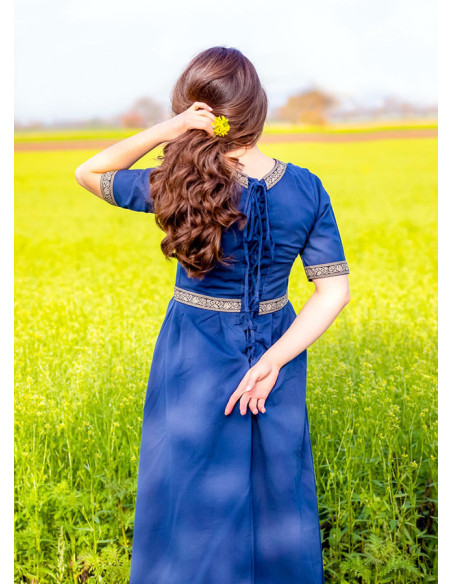 Abito medievale donna Enin, colore blu