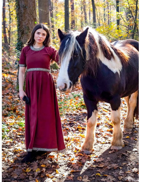 Abito medievale donna Enin, colore rosso