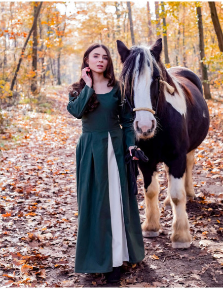 Abito medievale verde-bianco modello...