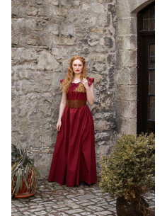 Abito lungo medievale modello Clara, colore rosso