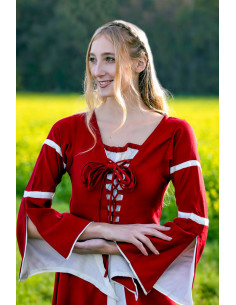 Abito medievale donna Rosso-Panna 2