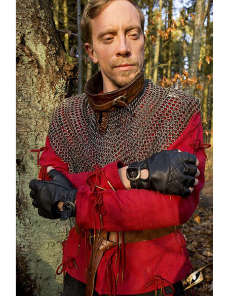 Guanti celtici in pelle nera,...