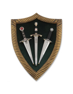Espositore da parete in legno per pugnali, 50 x 65 cm. 2
