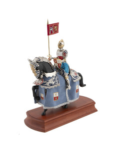 Armatura a cavallo con Stendardo di El Cid, 35 x 35 cm.