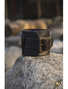 Bracciale in pelle a un cinturino, colore nero 2