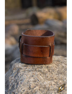 Bracciale in pelle a un cinturino, colore marrone 2
