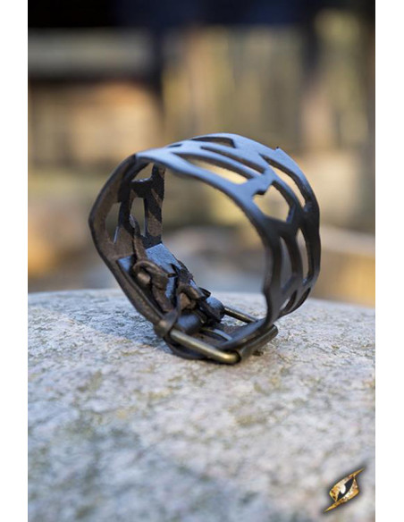 Bracciale Elf Rogue in pelle nera, 31...