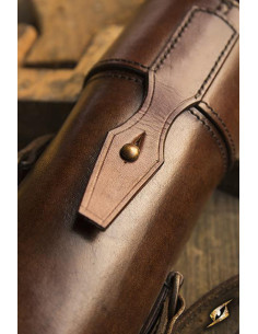 Portapergamena con cinturino in pelle marrone 2