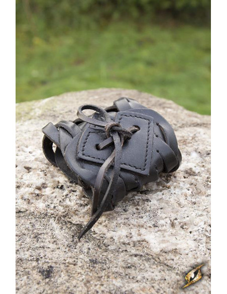 Bracciale celtico in pelle nera...