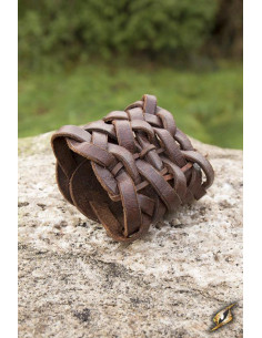 Bracciale intrecciato in pelle marrone celtica 2