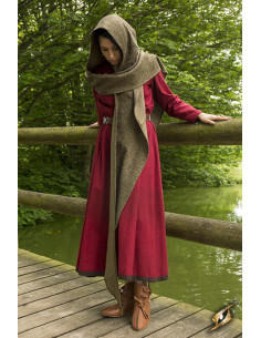 Cappuccio con scialle medievale modello Altaïr verde