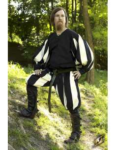 Pantaloni da mercenario Lansquenet, nero-bianco