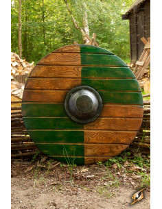 Scudo vichingo Drang verde per LARP, ø 70 cm.