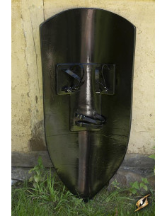 Scudo torre lacchè medievale in legno per LARP, 120x60 cm. 2