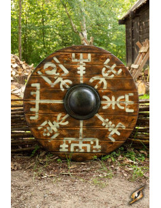 Scudo vichingo Vegvisir Iarla in lattice, ø 70 cm.
