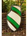Scudo Cavaliere Medievale Verde/Bianco in lattice, 80x52 cm.
