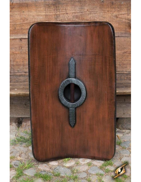 Scudo romano nero in lattice, 100x65 cm.