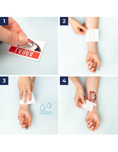 Tatuaggio temporaneo con tipi di spade e scudi medievali 2