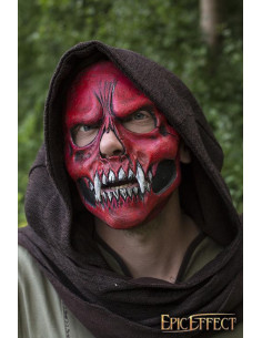 Maschera facciale rossa con teschio insanguinato