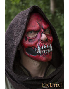 Maschera facciale rossa con teschio insanguinato 2