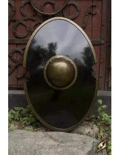 Scudo romano ellittico nero, 70x45 cm.