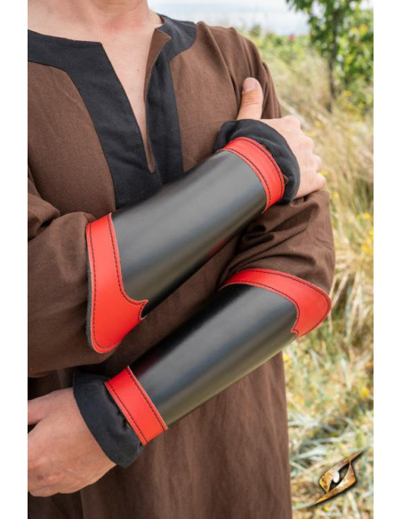 Braccialetti Warrior in nero-rosso,...